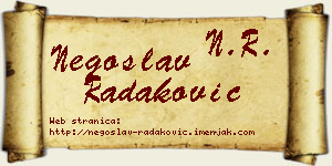 Negoslav Radaković vizit kartica